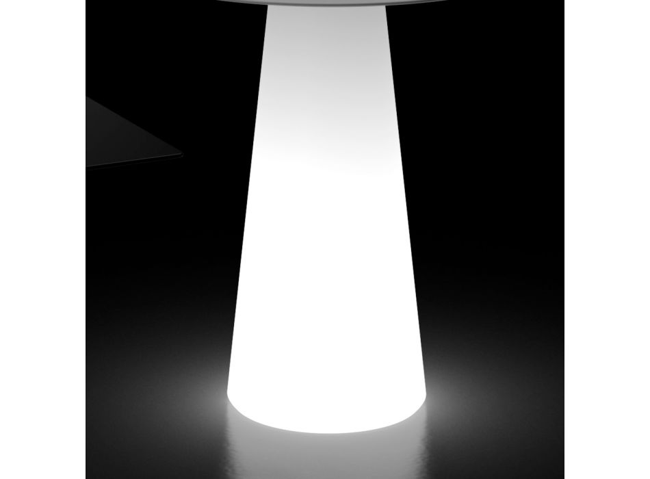 Masa Luminoasa de Exterior cu Baza Luminoasa LED si Blat Rotund Made in Italy - Forlina Viadurini