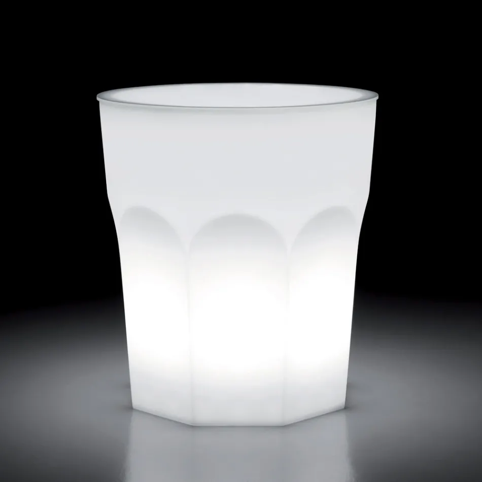 Masă luminoasă de exterior din polietilenă și Hpl Made in Italy - Pucca Viadurini