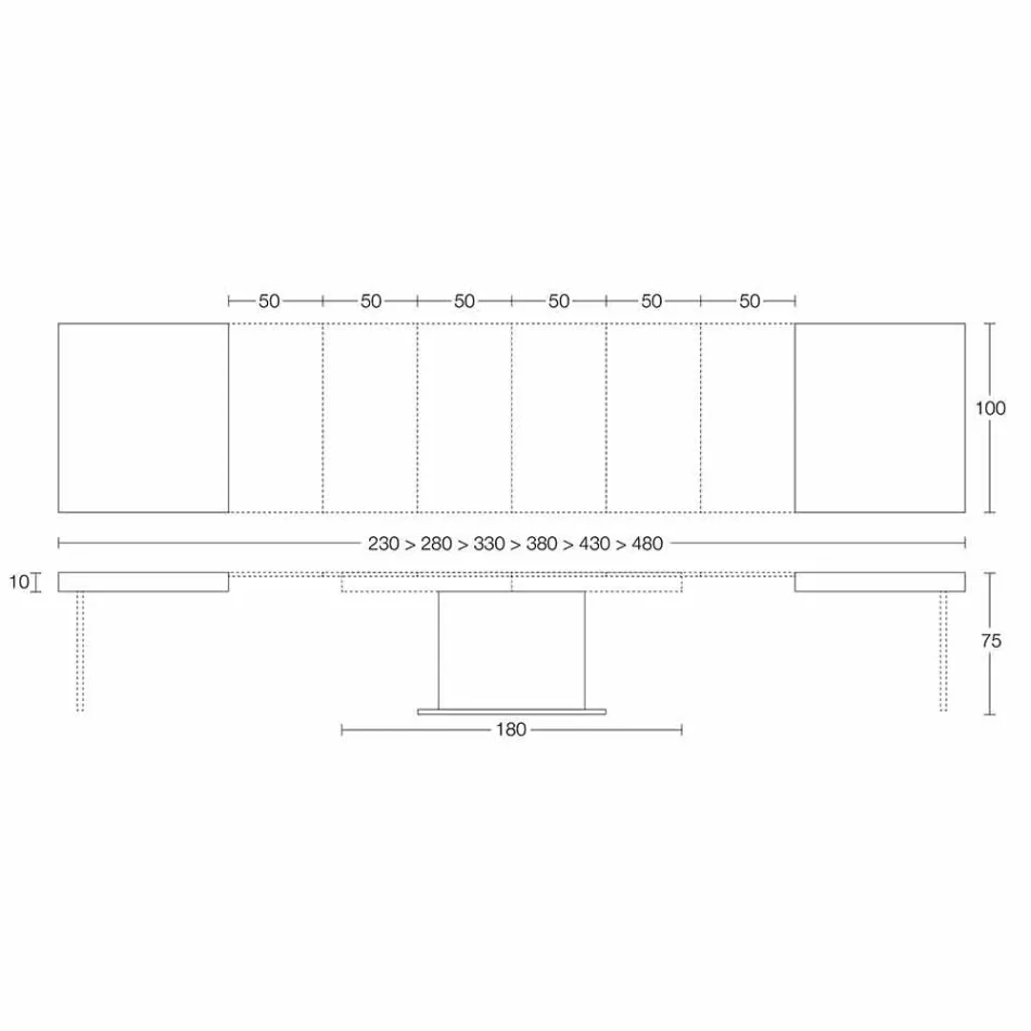 Masă modernă extensibilă Până la 480 cm din lemn Made in Italy - Michael Viadurini