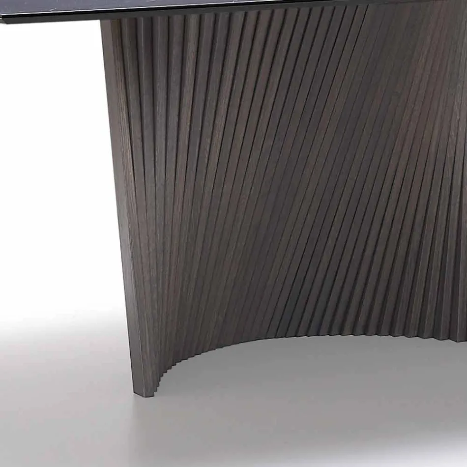 Masă modernă cu gresie din marmură cu efect din Italia, Adrano Viadurini