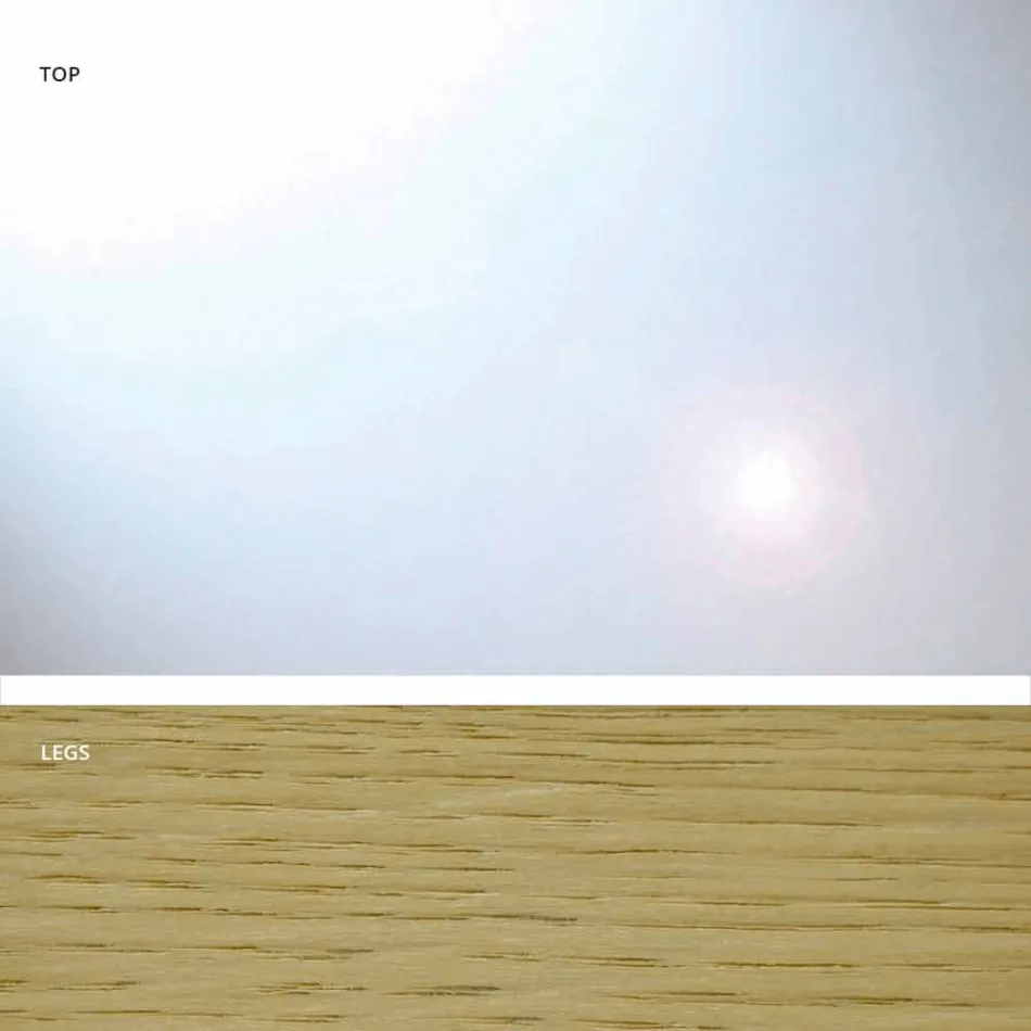 Masă modernă din sticlă și stejar natural produsă în Italia Acciano Viadurini