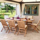 Masa Ovala Exterioara Extensibila pana la 240 cm Din Teak - Iedera Viadurini