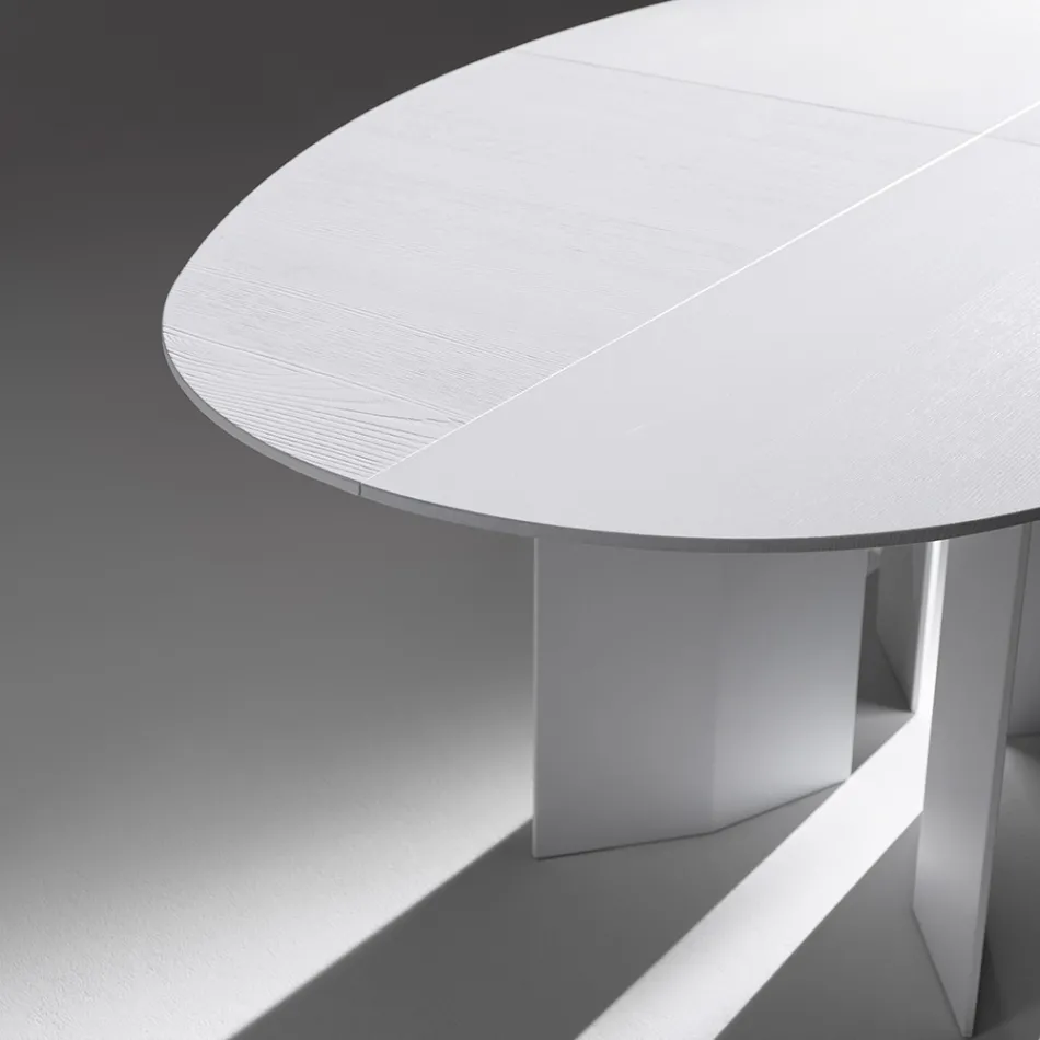 Masă ovală din placaj furniruit de frasin - Capricorn Viadurini