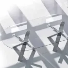 Tablă de design ovală în cristal 220x120cm făcută în Italia Tree Viadurini