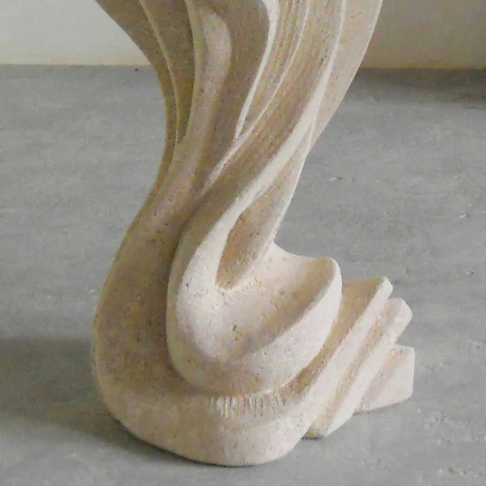 masă de piatră ovală, cu un design superior de sticlă Agave moderne Viadurini