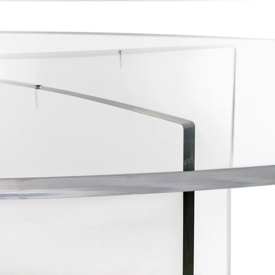 Masă ovală din plexiglas transparent fabricată în Italia - Gabriela Viadurini