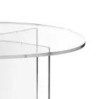 Masă ovală din plexiglas transparent fabricată în Italia - Gabriela Viadurini