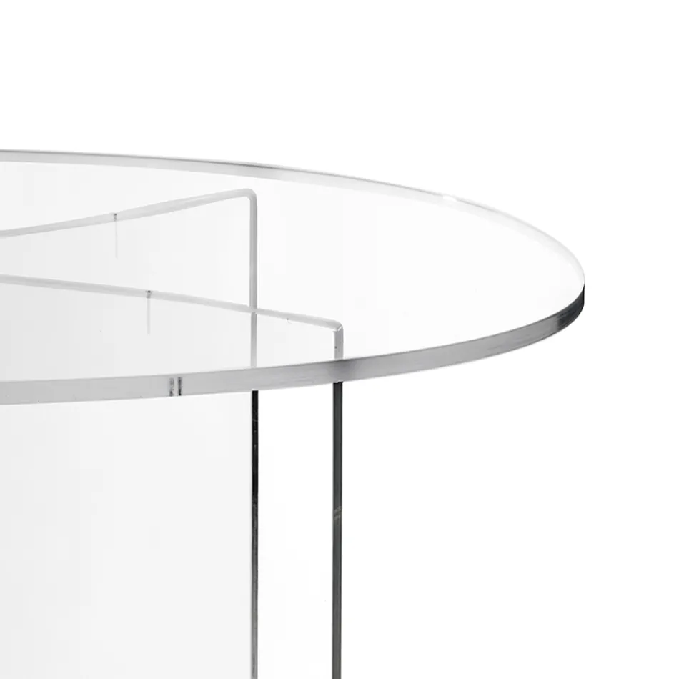 Masă ovală din plexiglas transparent fabricată în Italia - Gabriela Viadurini