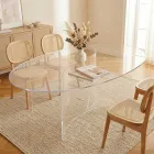 Masă ovală din plexiglas transparent fabricată în Italia - Gabriela Viadurini