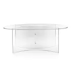 Masă ovală din plexiglas transparent fabricată în Italia - Gabriela Viadurini