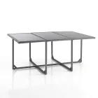 Masa de interior si exterior cu 6 scaune cu spatar rabatabil si 4 puf - Venir Viadurini