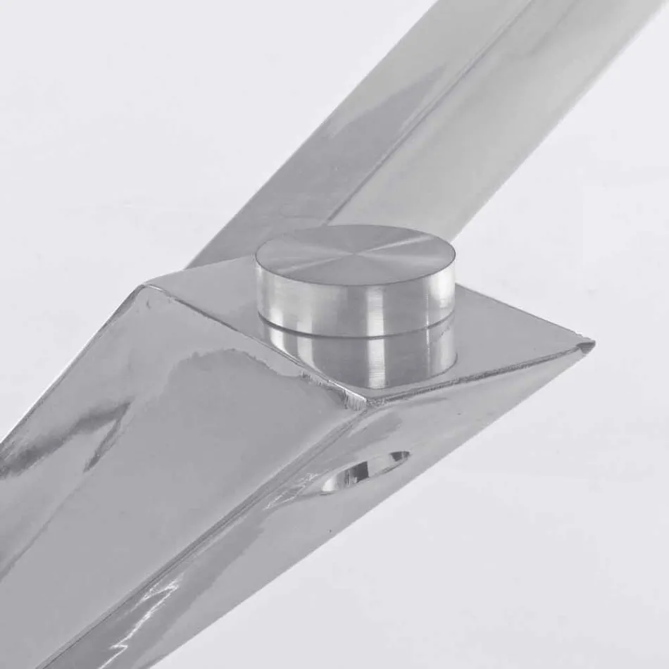 Masă de sufragerie Homemotion cu blat din sticlă temperată - Denda Viadurini