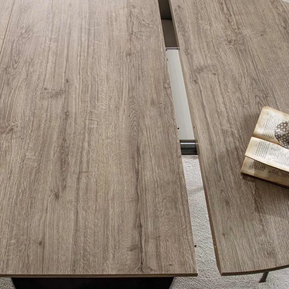 Masă pentru sufragerie cu vârf rotund extensibil până la 170 cm - Moreno Viadurini