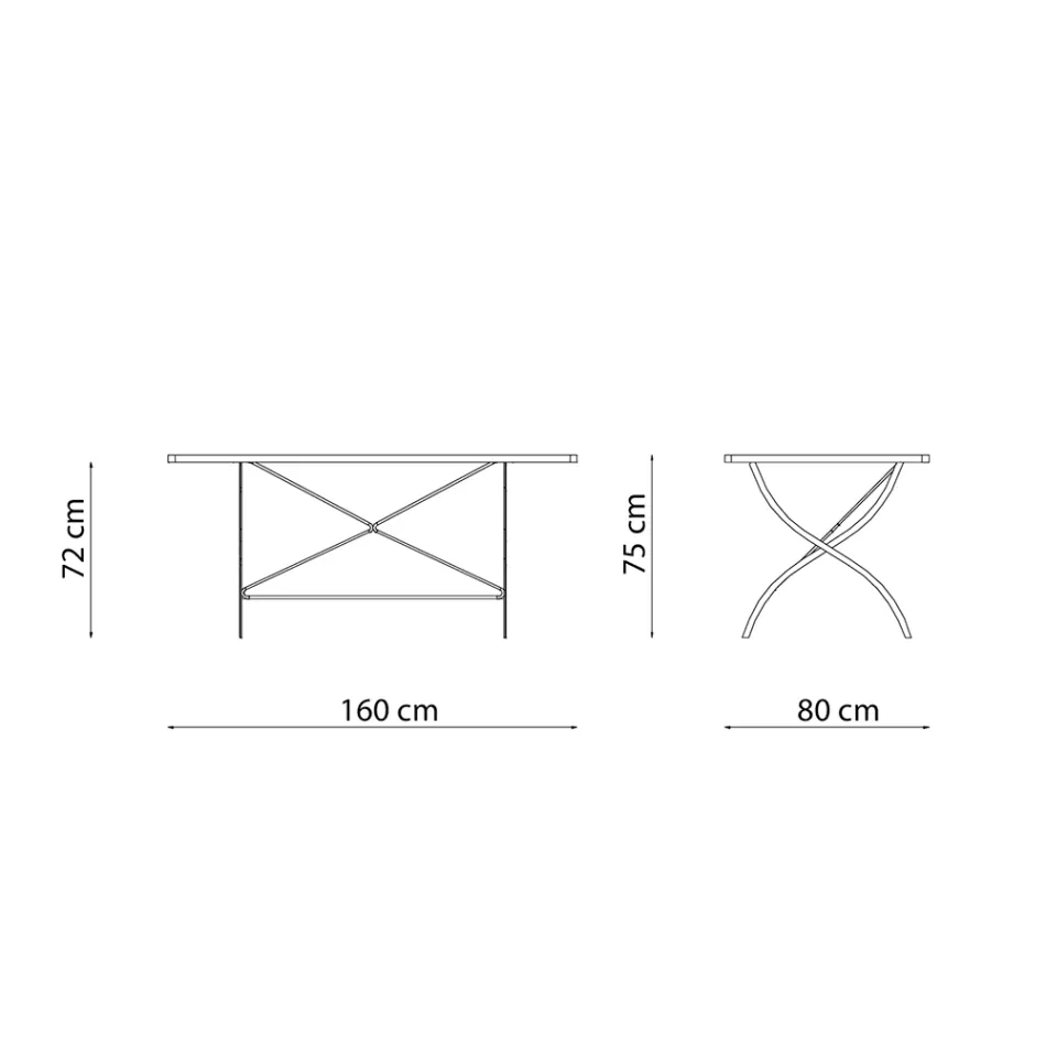 Masa plianta de exterior din otel galvanizat fabricata in Italia - Selvaggia Viadurini