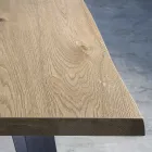 Masa placata din stejar Masellato innodat si metal Made in Italy - Luanda Viadurini
