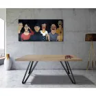 Masa placata din stejar Masellato innodat si metal Made in Italy - Luanda Viadurini