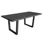 Masa placata in stejar patrat innodat si baza metalica Made in Italy - Pilar Viadurini