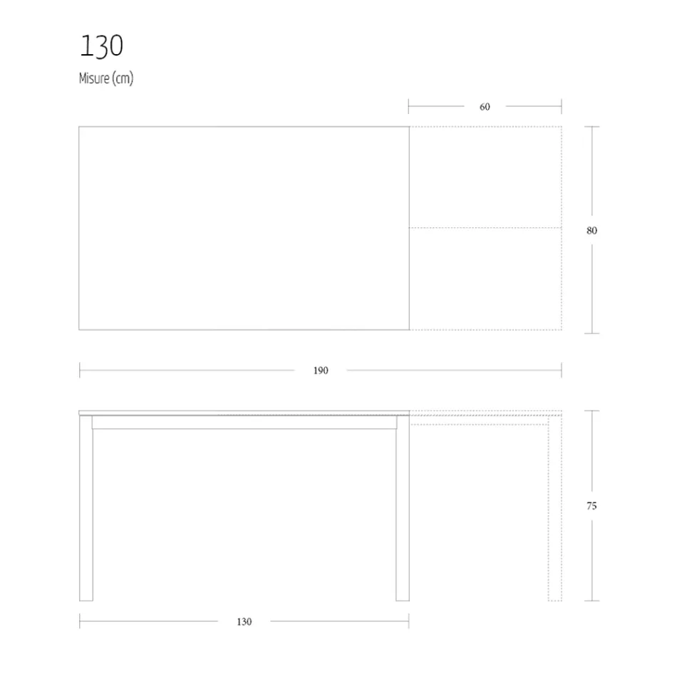 Masa de Sufragerie Extensibila 190 cm Metal si Lemn Made in Italy - Euclidian Viadurini