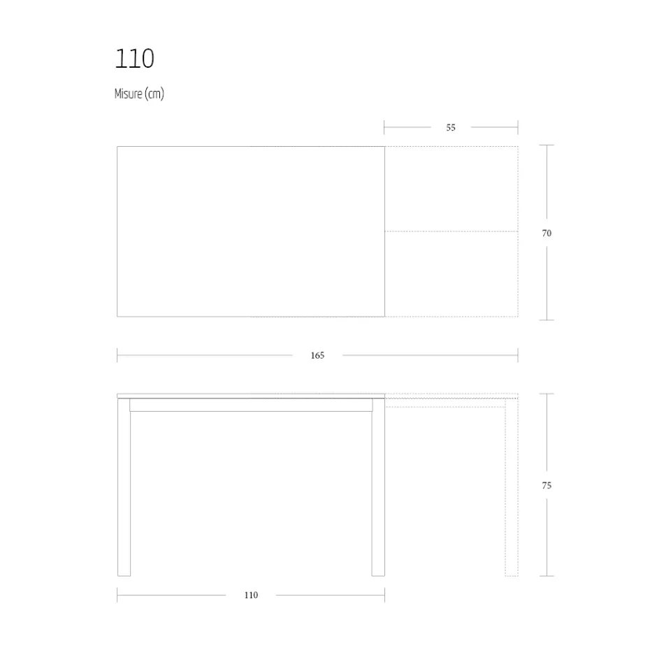 Masa de Sufragerie Extensibila 190 cm Metal si Lemn Made in Italy - Euclidian Viadurini