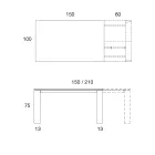 Masa de sufragerie extensibila la 2,8 m blat din metal si ceramica mat - Rashid Viadurini