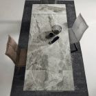 Masa de sufragerie extensibila la 240 cm cu efect de marmura si structura metalica - Yvan Viadurini