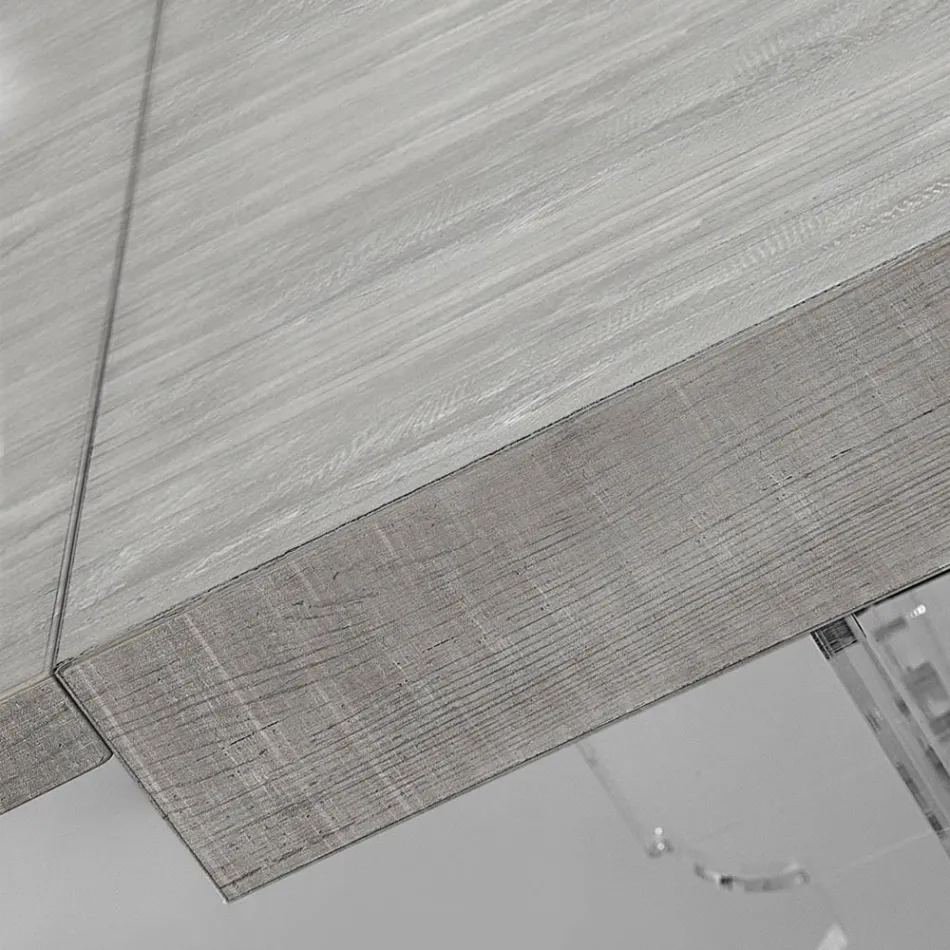 Masa de sufragerie extensibila pana la 255 cm din plexiglas si lemn Made in Italy - Francoise Viadurini