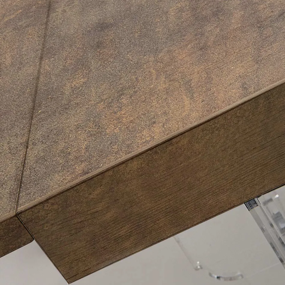 Masa de sufragerie extensibila pana la 255 cm din plexiglas si lemn Made in Italy - Francoise Viadurini