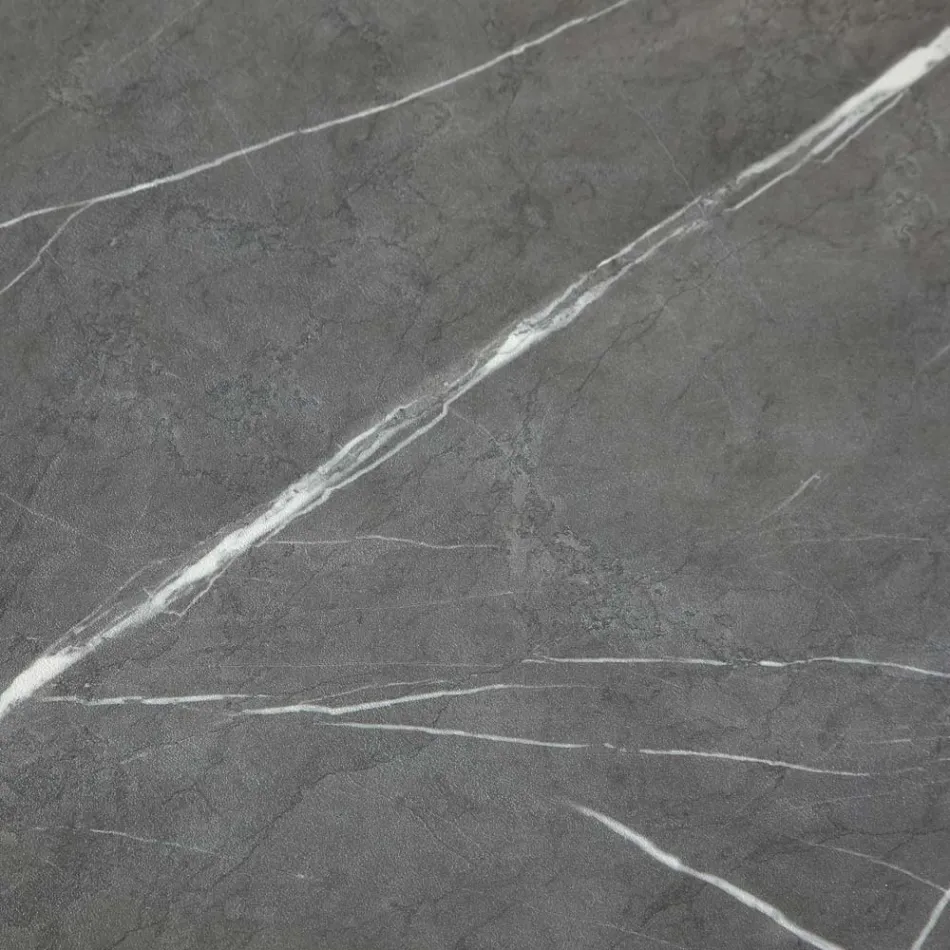 Masa de sufragerie extensibila pana la 165 cm din otel si lemn melaminat - Veneto Viadurini