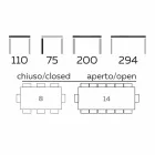 Masă extensibilă de mese Până la 294 cm în Gres și Metal Made in Italy - Nuzzio Viadurini