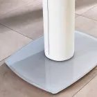 sticlă de masă de extensie și piele, L120 / 180xP90cm, Lelia Viadurini