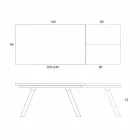 Masă extensibilă de masă din ceramică până la 2,8 m Fabricat în Italia - Paoluccio Viadurini