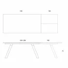 Masă extensibilă de masă din ceramică până la 2,8 m Fabricat în Italia - Paoluccio Viadurini