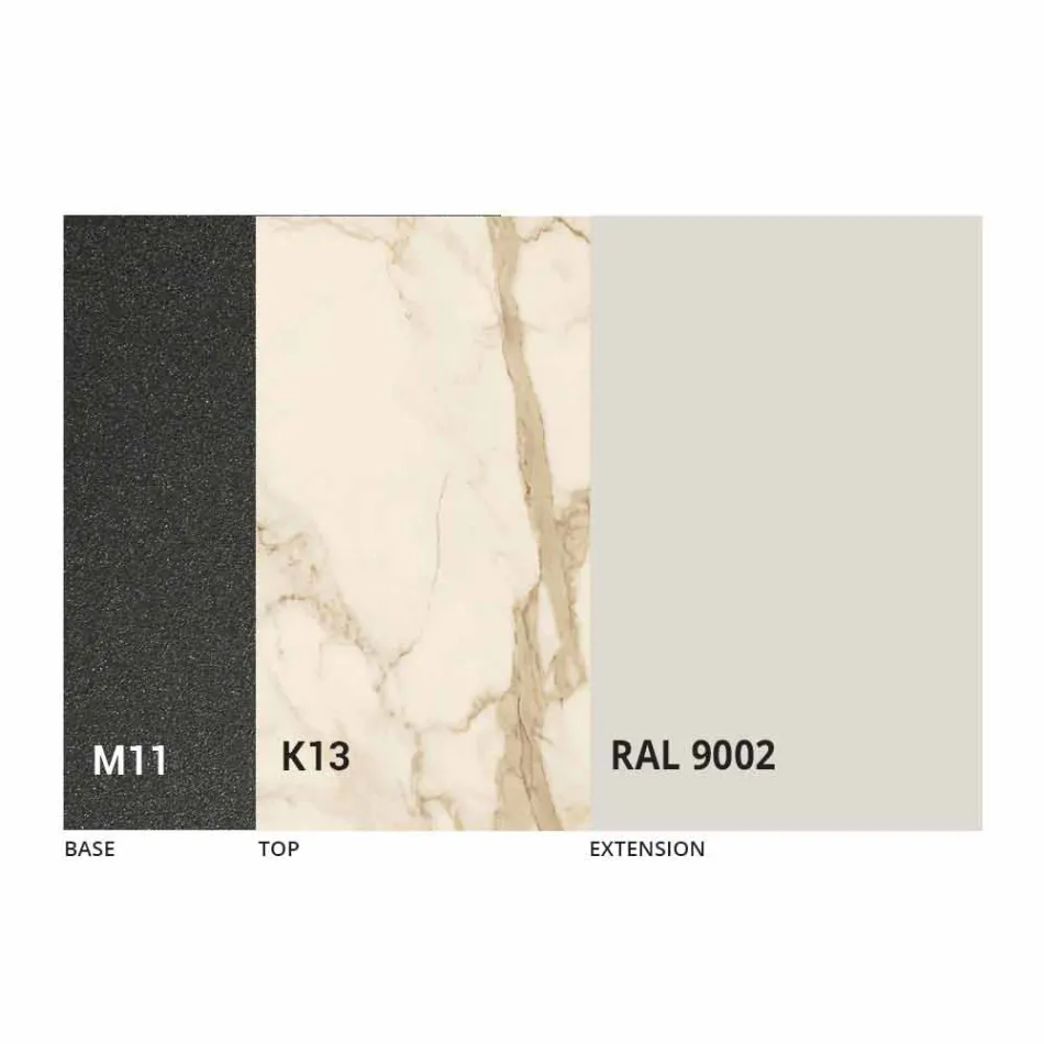 Masă extensibilă de masă din ceramică până la 2,8 m Fabricat în Italia - Paoluccio Viadurini