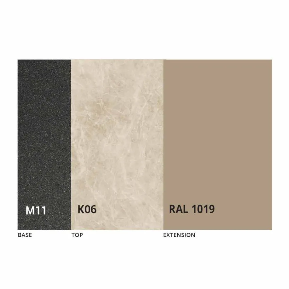 Masă extensibilă de masă din ceramică până la 2,8 m Fabricat în Italia - Paoluccio Viadurini