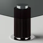 Masa de sufragerie cu blat patrat din sticla si baza din lemn Made in Italy - Kuadro Viadurini