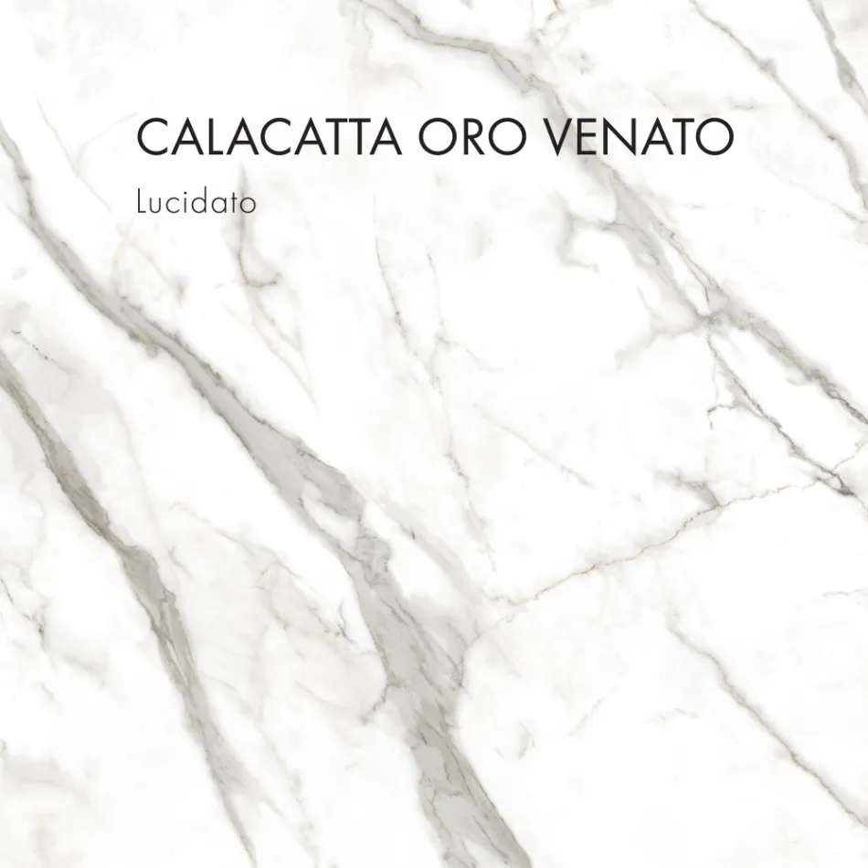 Masa de sufragerie cu blat rotund din gresie portelanata Made in Italy - Emilio Viadurini