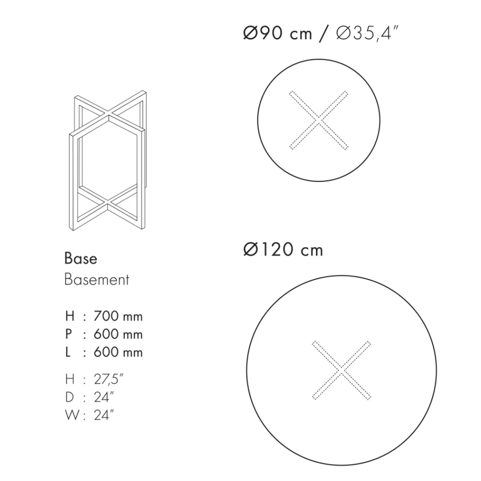 Masa de sufragerie cu blat rotund din gresie portelanata Made in Italy - Emilio Viadurini