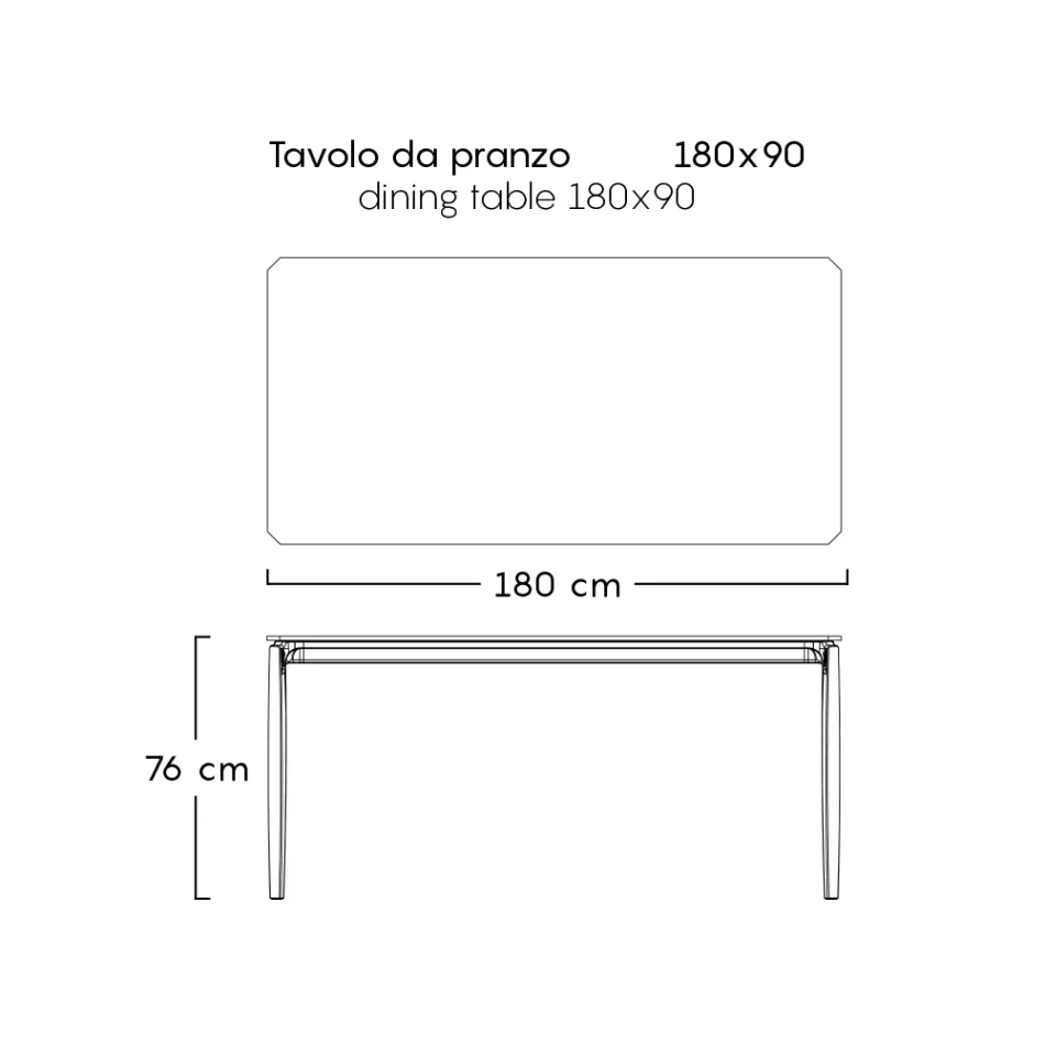 Blat de masă de grădină din gresie porțelanată Made in Italy - Tarik Viadurini