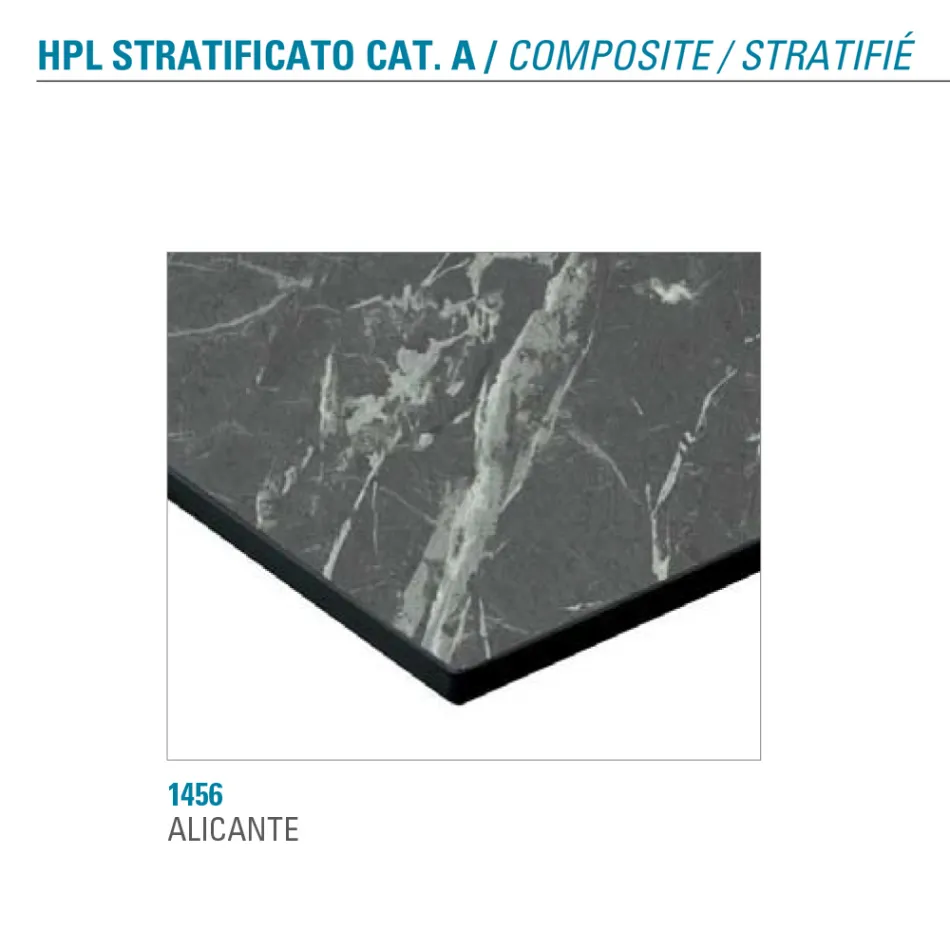 Masa de Sufragerie Fixa din Metal si Hpl Stratificat Made in Italy - Bastiano Viadurini