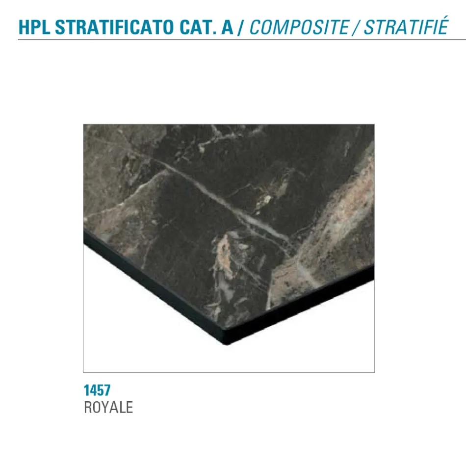 Masa de Sufragerie Fixa din Metal si Hpl Stratificat Made in Italy - Bastiano Viadurini