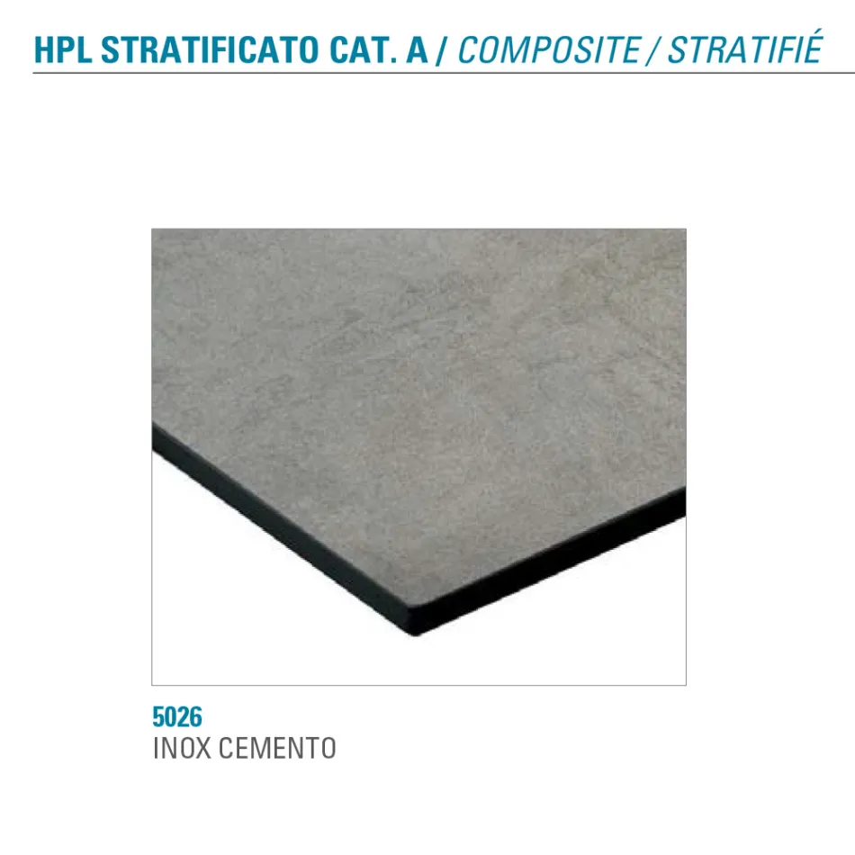 Masa de Sufragerie Fixa din Metal si Hpl Stratificat Made in Italy - Bastiano Viadurini