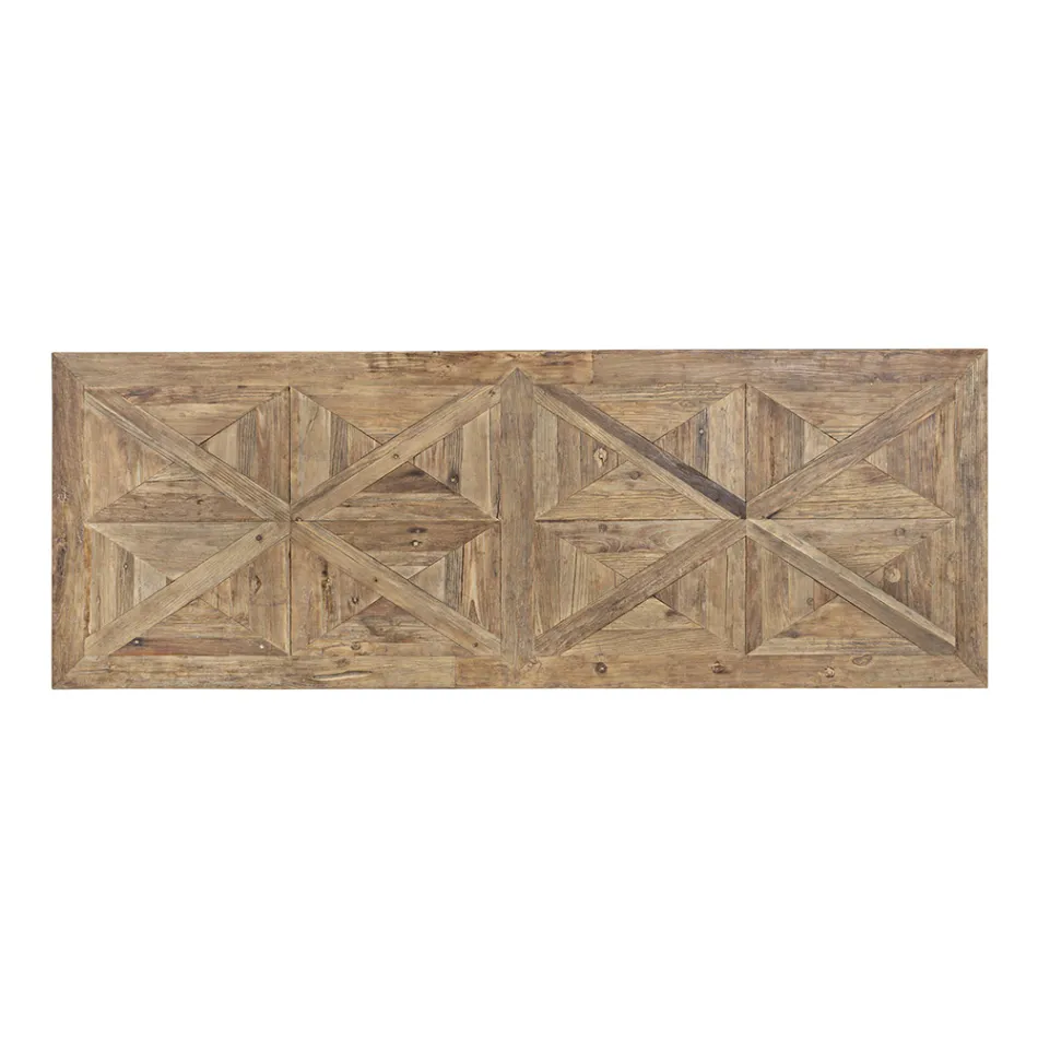 Masa de Sufragerie din Lemn de Ulm Reciclat Design Clasic Homemotion - Badia Viadurini