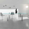 Masă de masă din sticlă transparentă și metal diverse culori Made in Italy - Aschio