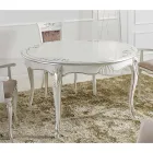 Masa de sufragerie rotunda extensibila 240 cm din lemn Made in Italy - baroc Viadurini