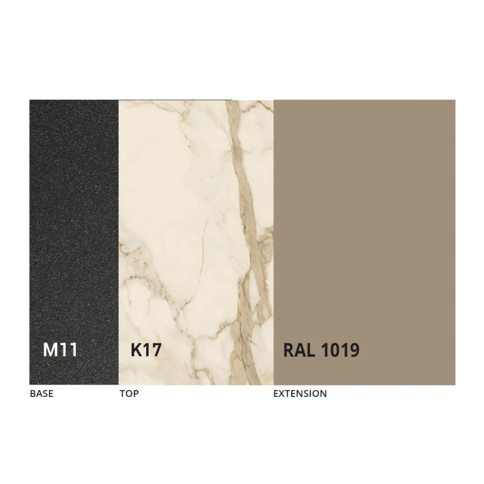 Masa rotunda de sufragerie cu blat extensibil pana la 180 cm Made in Italy - Muschio Viadurini