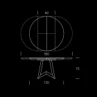 Masa rotunda de sufragerie cu blat extensibil pana la 180 cm Made in Italy - Muschio Viadurini