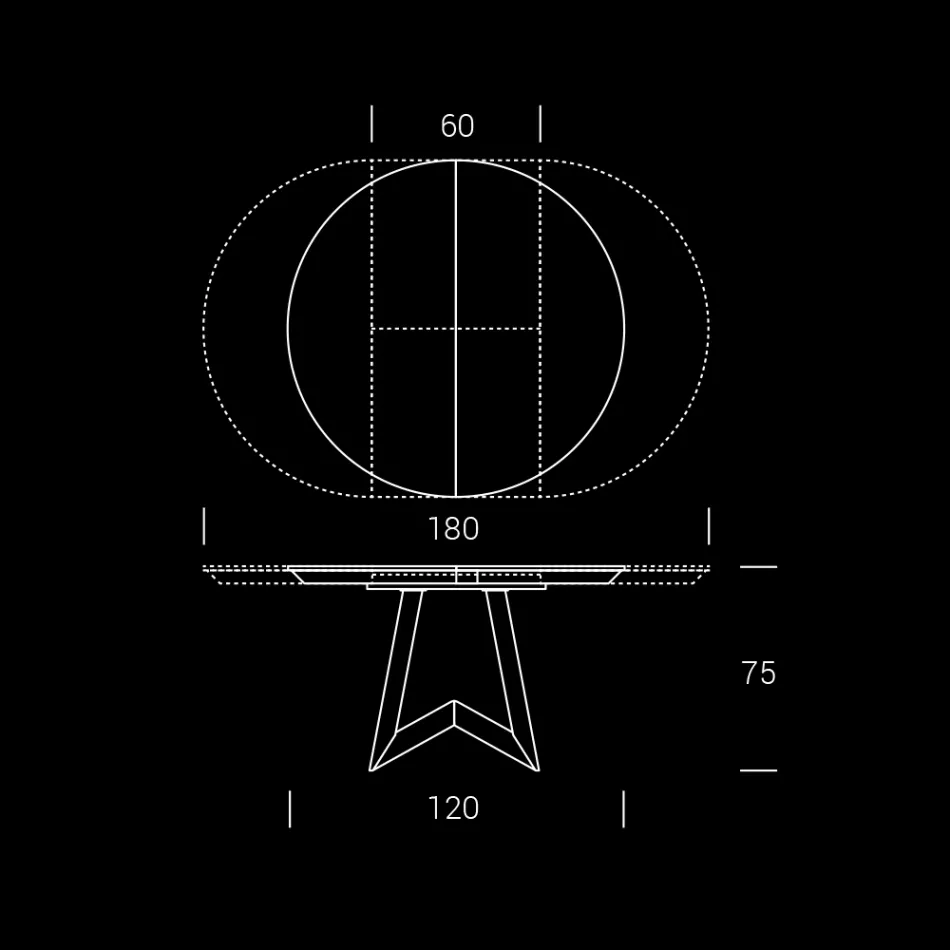 Masa rotunda de sufragerie cu blat extensibil pana la 180 cm Made in Italy - Muschio Viadurini