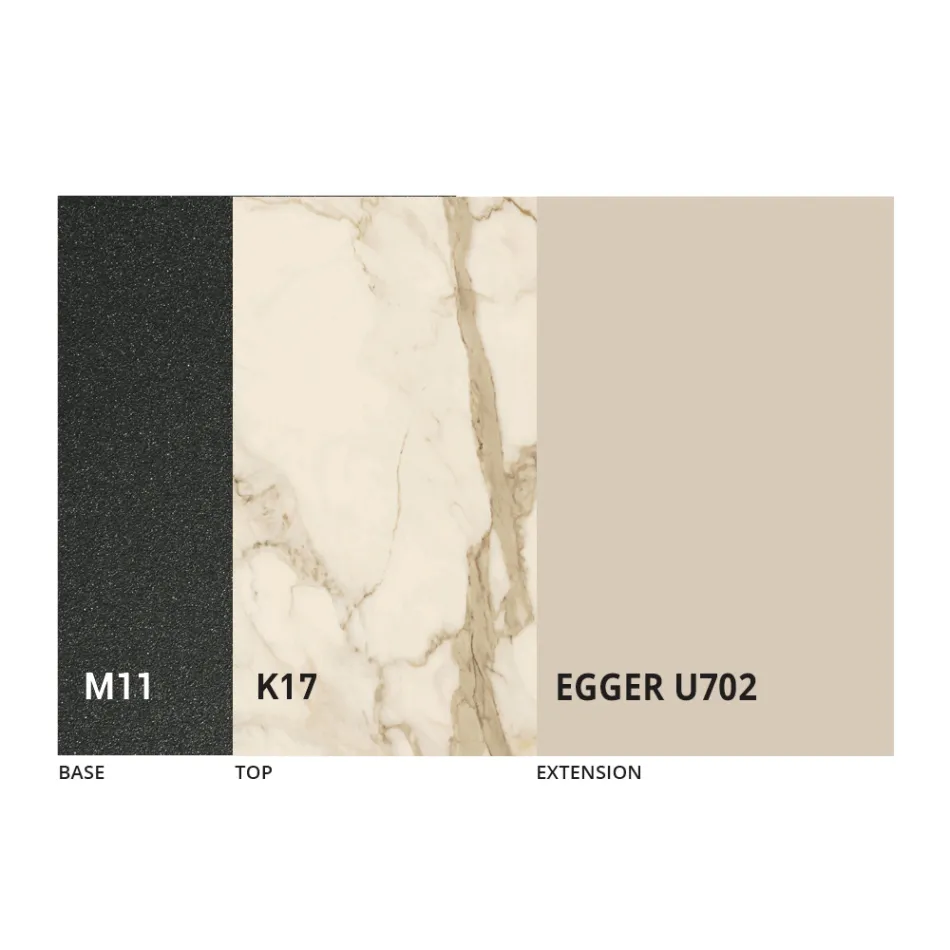 Masa rotunda extensibila pana la 270 cm din ceramica Made in Italy - Muschio Viadurini