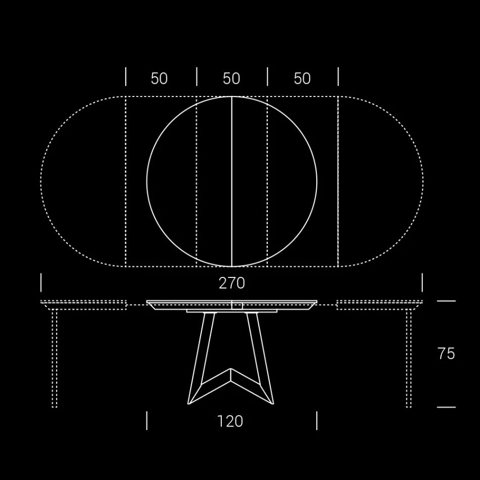 Masa rotunda extensibila pana la 270 cm din ceramica Made in Italy - Muschio Viadurini