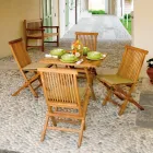 Masa Patrata De Gradina 80x80 cm Din Teak - Amico Viadurini